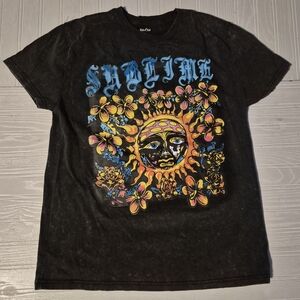 The Phluid Project Kids Tee - Black with Vibrant Sun and Floral Design